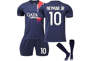 JIHAE PSG Maillot de Foot Enfant Homme de Football 22/23 Páris Maillots Domicile/Extérieur Soccer Jersey, Football Ensemble Garçons/Adultes Entrainement T-Shirt et Short avec Chaussettes