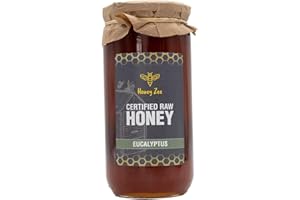 HONEYZEE Eucalyptus Raw Honey, Authentic and Natural Sweet Honey, Spanish, Unfiltered, Unpasteurised and Unprocessed, 1kg