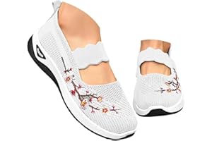 DFSDJEUW Trainers for Women Wide Fit Wedge Walking Sneakers Casual Fashion Non Slip Walking Shoes Lightweight Low Top Lace Up Slip on Orthopedic Trainers Breathable Mesh Arch Support Footwear