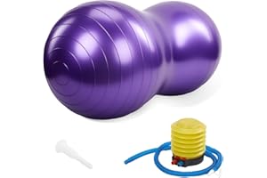 JF HOME BLISS Peanut Ball Therapy with Pump, Sensory Gym Ball for Yoga, Pilates, Core Training & Balance, PVC Exercise Ball for Autism, Posture Fitness Equipment for Kids Children Adults (90x45CM)