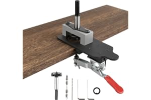 BATINO Concealed Door Hinge Jig, Aluminum Alloy Accurate Locking Cabinet Hinge Hole Drilling Jig, for Door Concealed Installation Household Tools Aluminum Alloy Hole Opener, Kitchen Door Hinge Jig