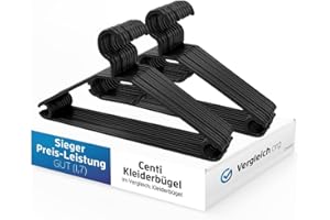 2FRIENDS 20 czarnych wieszaków na ubrania z obrotowymi haczykami, wieszaki na ubrania, oszczędność miejsca z tworzywa sztucznego, długość ok. 41 cm – wyprodukowano w UE – przyjazne dla środowiska ze względu na 100% materiał pochodzący z recyklingu, model: Kaya