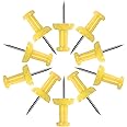 VAPKER Push Pins Tacks 120Pcs Solid Yellow Thumb Tacks Larger Size Pin Map Tacks Plastic Head with Steel Point for Bulletin Board