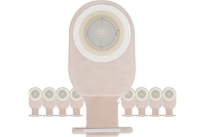 Daisyleaf 10 PCS Colostomy Bags, Ostomy Supplies, One Piece Drainable Pouch with Closure for Ileostomy Stoma Care, Strapping tie Closure