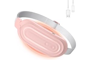 TOHOYARD Cuscinetto Riscaldante Mestruale Portatile, Cintura Riscaldante Elettrica per Alleviare Dolori Addominale Mestruali, Ricaricabile Cuscinetto Termico per Donne e Ragazze, 3 Livelli di Calore, Rosa