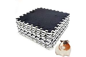 Oncpcare 10 cuscinetti per gabbie in pile per porcellini d'India, lavabili, riutilizzabili, morbidi e caldi, per conigli, 28 x 28 cm, colore: nero