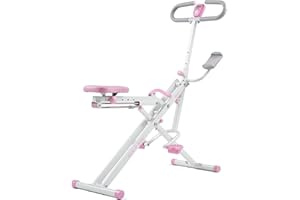 SUNNY HEALTH AND FITNESS Sunny Health & Fitness Smart Row-N-Ride Squat Machine – Foldable Upright Trainer, Full-Body Workout for Glutes Quads Core, Adjustable Resistance Bands, Bluetooth & Free SunnyFit App, 150 KG Capacity