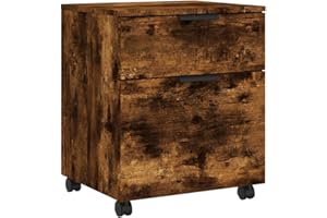 ‎VIDAXL vidaXL Szafka na dokumenty, na kółkach, przydymiony dąb, 45x38x54 cm