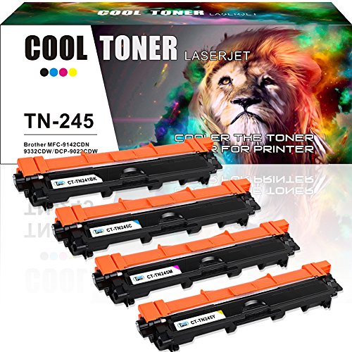4 Pack Cool Toner Kompatible für TN-241BK TN-245C TN-245M TN-245Y für Drucker Brother HL-3140CW HL-3142CW HL-3150CDW HL-3152CDW HL-3170CDW HL-3172CDW, MFC-9130CW MFC-9140CDN MFC-9330CDW MFC-9340CDW, DCP-9020CDW, K-2500, C/M/Y-2200 Seiten, Kompatible tn241 tn-241 tn 241 tn245 tn-245 tn 245