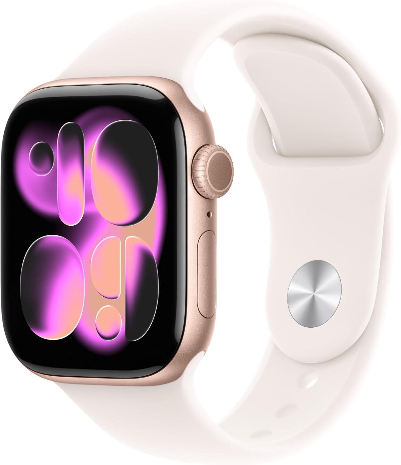 Apple Watch Series 11 GPS 42mm Smartwatch with Rose Gold Aluminium Case with Light Blush Sport Band S/M. Sleep Score, Fitness Tracker, Health Monitoring, Always-On Display, Water Resistant