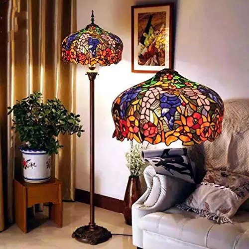 Uncle Sam LI- European senior stained glass Tiffany lamps Cafe Retro living room floor lamp bedroom lamp creative