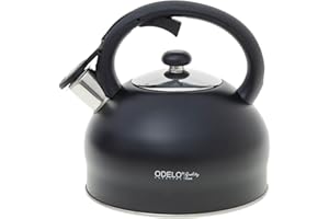 ODELO Bouilloire sifflante 2,0 L Nicolo pour induction, gaz et électrique, noir