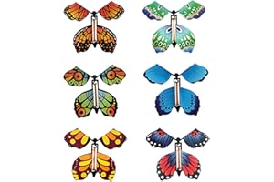 UYVPAER 6 Pièces Papillon Volant Magique, Jouet Papillon Magique, Papillon Surprise Pour Cadeaux, Jouet Élastique Papillon, Carte Papillon Jouet Enfant Pour Mariage