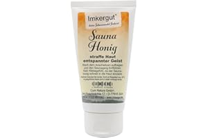 ‎IMKERGUT Saunahonig Peeling | 100% natürlicher Sauna-Honig | vom Imker im Schwarzwald | Honig-Peeling mit Olivenkernmehl, Hamamelis-Urtinktur, Thymianöl und Rosmarinöl | 100 g Tube | Imkergut