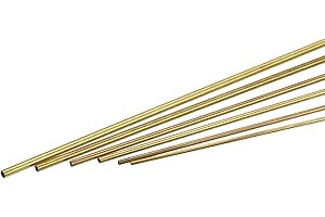 sourcing map Latón Tubo, 1mm 1,2mm 1,4mm 1,6mm 1,8mm 2mm OD x 0,2mm Pared Grosor 300mm Longitud Metal Tubo, Paquete de 6