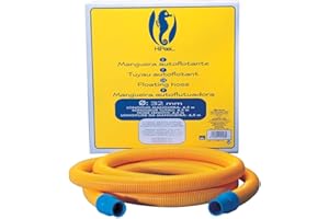 Mugar-VARIOS PRODUCTOS PISCINAS. Mangueras de 32 y 38mm, Limpiafondos palometa y clip, recoge hojas Mangos, terminales para Mantenimiento Piscinas (4,5 Manguera 32 mm)