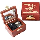 Youtang Wind Up Music Box Carved Wooden Gift for Christmas Birthday Valentine's Day
