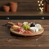 Deconox Ayaklı Akasya Sunum Tabağı ve Servis Tahtası (40x30 cm) | Doğal Ahşap Modern Peynir, Şark&uuml;teri, Pizza ve Kahvaltı Tah