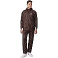 THE CLOWNFISH Men's Polyester Waterproof Standard Length Raincoat Double Coating Reversible Rain Suit With Hood & Inner Mobile Pocket, Set Of Top And Bottom.
