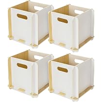 Weiße Aufbewahrungsbox Aus Holz – 25x25x25 Cm, Zum Zusammenstecken, Mit Griffen – Für Regale, Kinderzimmer & Mehr
