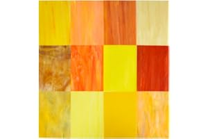 KIPHEPI 12 hojas variadas de vidrieras de 10 x 15 cm Catedral Mosaico Azulejos Rainbow Texture (B)