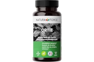 NATURA FORCE Ortie Bio en Gélules - Pur Extrait de Feuilles d’Ortie Piquante Biologique - Riche en Composés Biologiquement Actifs - Fabriquée en France - 90 gélules végétales
