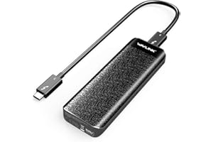 WAVLINK [Certyfikat Intel] Obudowa SSD Thunderbolt 3 do M.2 PCIe NVMe SSD, Thunderbolt 3 do NVMe PCI-E M-key SSD obudowa/obudowa do M.2 NVMe SSD 2260/2280, obsługa UASP (z wyłączeniem SSD)