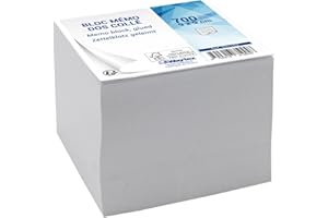 WAYTEX 931152 Bloc mémo cube de 700 notes blanches 9 x 9 cm dos encollé