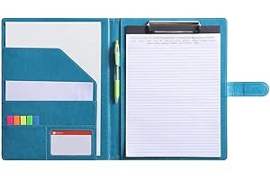MYMAZN Cartellina porta documenti con tasca interna, per blocchi per appunti in formato lettera standard A4 Turquiose