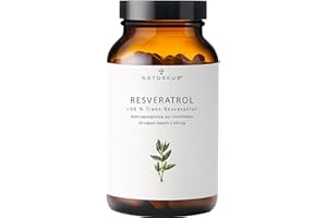 ‎NATURKUR Naturkur® Resveratrol 500mg - 60 Kapseln im Apothekerglas - Trans-, vegan, ohne Zusatzstoffe, in Handarbeit hergestellt in Unterfranken