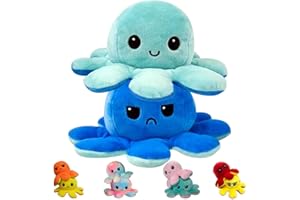 FASTEXX Octopus Reversible Plushies, Express Your Mood with our Double-Sided Flip Mood Octopus Plush, Reversible Octopus Plushie is Sweetest Gift for all Kids, Friends, Family on Any Occasion