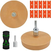 Swetup - 2 Roues En Caoutchouc Décolleur Autocollants - Pour Voiture, Bateau, Vitres - Ø20mm - Compatible Perceuse (Max 4000 Tr/min)