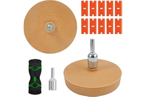 TAIPINTEE 2 Piezas 100 mm Borrador de Láminas Disco Rueda de Goma, Disco de Caucho de Coche con Rasqueta y 10 Piezas de Hojas Plástico, para Restos de Pegamento en Vehículos, Motocicletas o Coches (100mm)