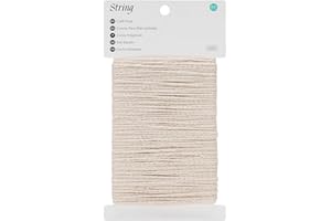 G2PLUS 50M White Cotton String Twine -2MM Craft Cotton Cord - Cotton Butchers Thread Twine Perfect for Cooking, DIY Crafts and Handmade