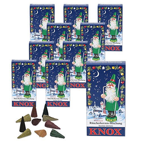Preisvergleich Produktbild 10 Päckchen Knox Räucherkerzen - Bunte Mischung