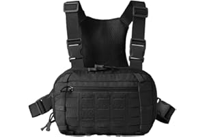 MIOYOOW Taktyczna torba na klatkę piersiową, regulowana przednia torba na klatkę piersiową z komorą CCW, szybki demontaż, kamizelka Molle, torba na polowanie, bieganie