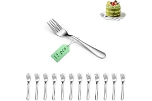 Dessertgafflar set med 12, Berglander rostfritt stål 14 cm tårtgaffel för cocktail, efterrätt, tårta, te, frukt, ost, förrätt