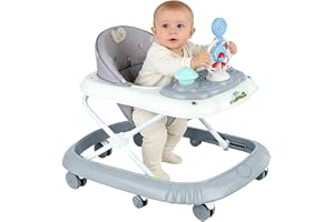 Gåstol, babywalker och gå-vagn, gåvagn baby walker för barn, gånghjälpmedel, justerbar höjd, med musikfunktion (67 x 72 x 92