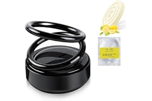 BAICAI Mini Solarbetriebene Auto Aromatherapie,Lufterfrischer Tragbare,Automatisch Rotierende Solar Doppelring(Black)
