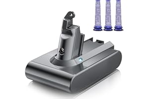 V6 Akku für Dyson, Powtree Ersatzakku für Dyson V6 DC62 SV03 Animal Fluffy DC58 SV05 Trigger DC59 DC61 DC72 DC74 VTC4 SV04 SV06 SV07 SV09 staubsauger Akku (3 Filter + 1 Batteriekappe)