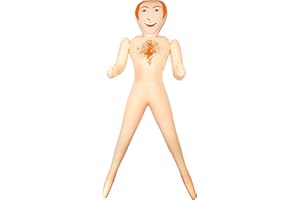 HENBRANDT Inflatable Ginger Man 150cm Blow Up Male Doll Adults Hen Do Bachelorette Party Decorations Photo Booth Props Fake Boyfriend Novelty Bridal Party Joke Gift for Women, pink, orange
