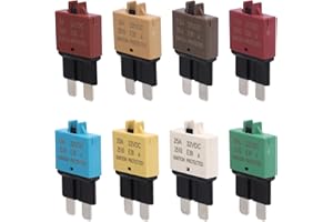 AFOERIT Circuit Breaker Blade Manual Reset Resettablle Fuse ATC Automotive Marine Boat RV Truck Car 3A 5A 7.5A 10A 15A 20A 25A 30A Mixed 32V 8 pcs Pack