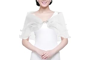 CutitiUU 1 PCS Wedding Shawl Wedding Dresses Tulle Covered Arms One Shoulder,Lace Wedding Shawl Wrap for Women Evening Cape,Capelets for women,Elegant Lace Wedding Tulle Shawl