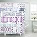 Produktbild LINGJIE Duschvorhang Positive Affirmations Word Cloud on Acknowledgements Affirming Age Attitude Waterproof Polyester Fabric Set with Hooks