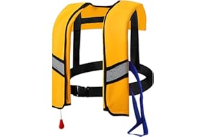 LIXQQS Auto Inflatable Life Jacket: 150N Lightweight Buoyancy Aid with Whistle for Kayaking Swimming Boating Adults Kids Safety Vest