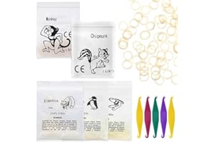 INGJIA Élastiques élastiques orthodontiques, Paquet de 500 élastiques Moyens de 3,5 oz Dreadlocks Tresses de Cheveux réparent Les lacunes des Dents, Paquet de 5 entretoises élastiques5 tailles