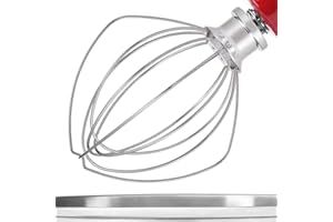 INFIAURO Batidor de alambre compatible con KitchenAid KSM150 Artisan Series, batidor de acero inoxidable para batidora de pie de cabezal inclinable Kitchen Aid KSM150.