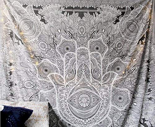 Kikan mano di Fatima Hamsa arazzo indiano mandala da appendere alla parete copriletto Decor Art