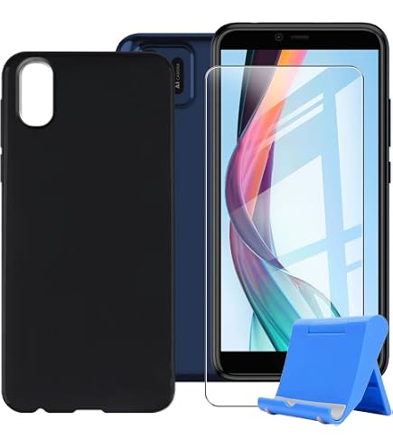 KJYF Custodia per IMO Q5 (5.50), Ultra Sottile Morbido Silicone Cover Anti-Graffio Protettiva Case con 2 Pezzi Pellicola Vetro Temperato per IMO Q5 - XT17