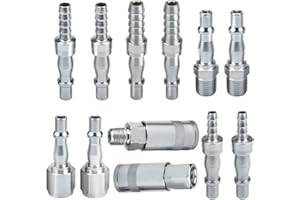 WILLKOMMEN 12 Pcs 1/4" BSP Air Compressor Connectors - Male & Female Thread Fittings Kit